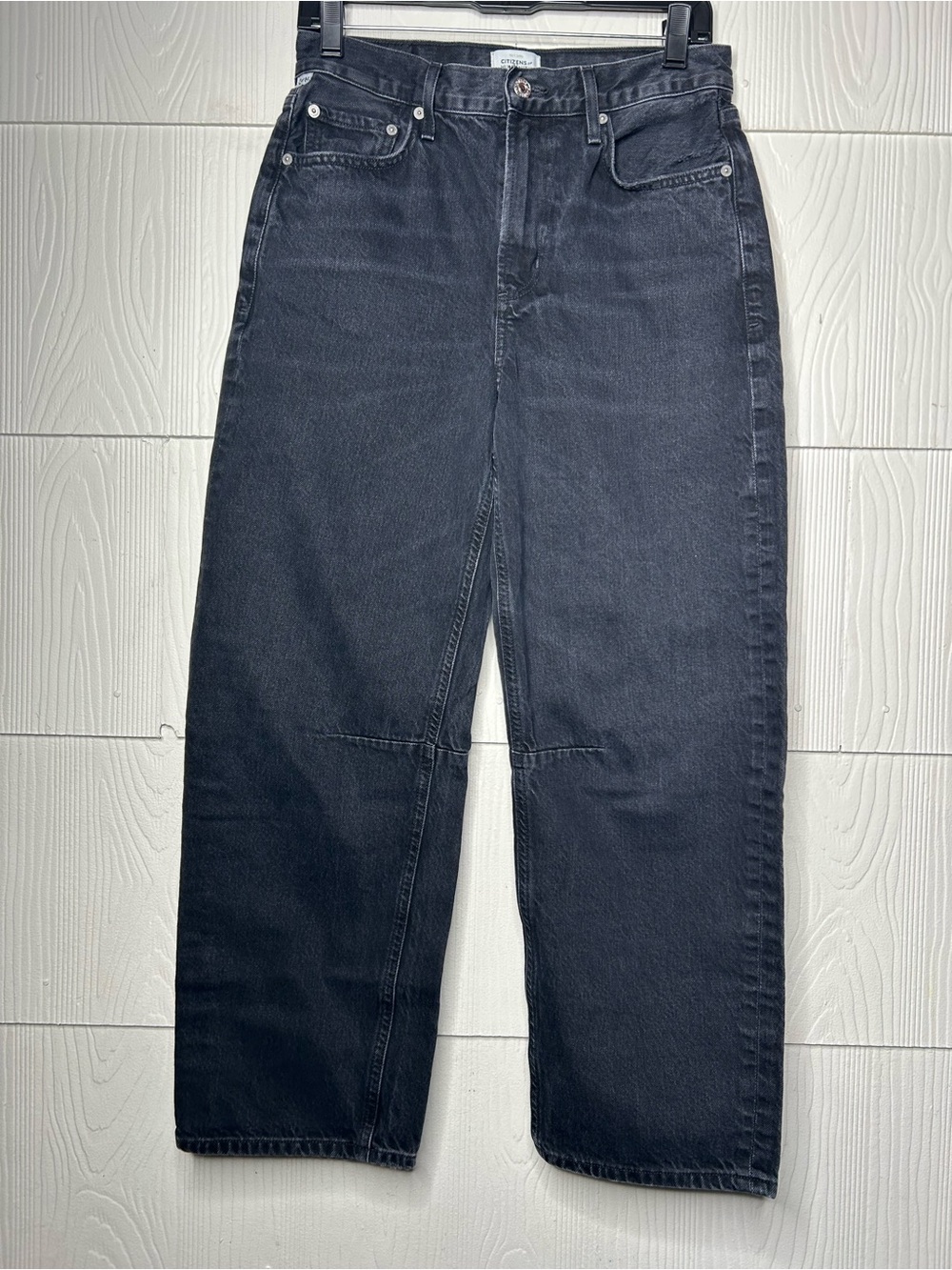 Citizens Of Humanity Washed Black Relaxed Straight Jeans